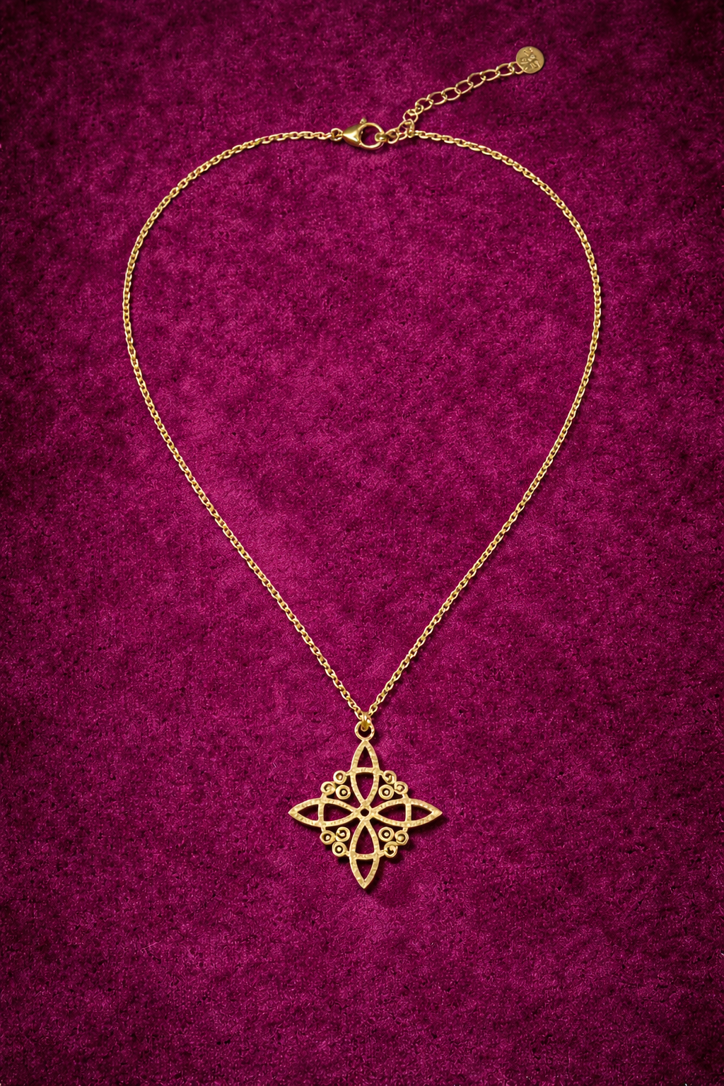 Collar “Nudo de Bruja” Barroco (Acero Inoxidable) – Plata | 40 cm