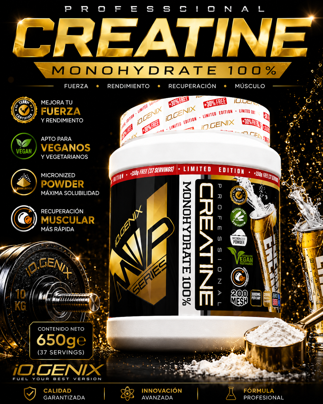 CREATINE MICRONIZED 650G LIMITED EDITION