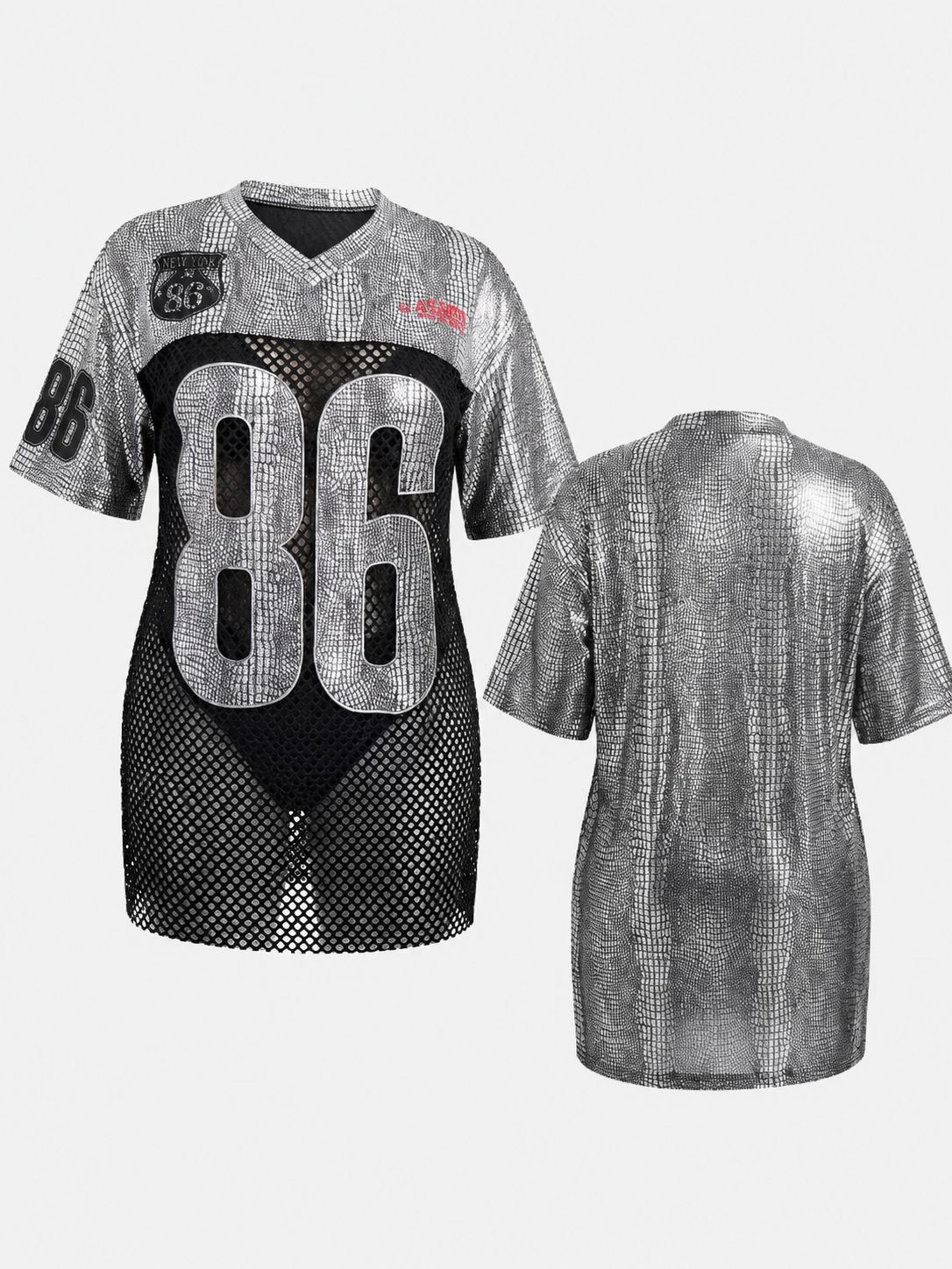 Vestido Rejilla Metalizado 86 ⚡