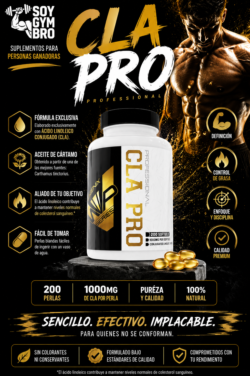CLA 1000 MG 200 PERLAS