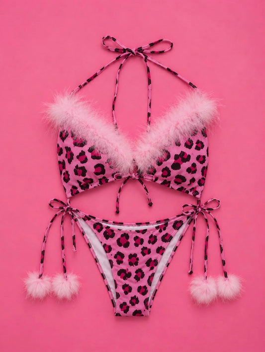 Bikini Leopardo Pink Fluff