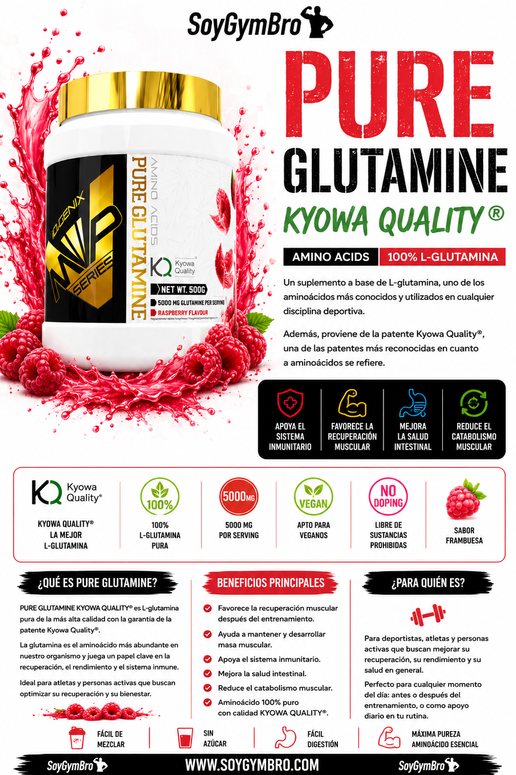 PURE GLUTAMINE KYOWA® 500 g | iO.GENIX