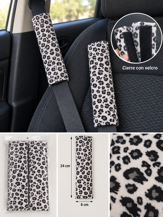 Housses de ceinture de sécurité léopard · Lot de 2