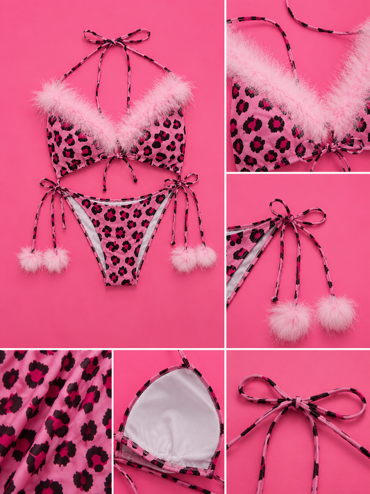 Bikini Leopardo Pink Fluff