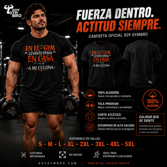 CAMISETA “En el gym levanto pesas. En casa… a mi culona.”