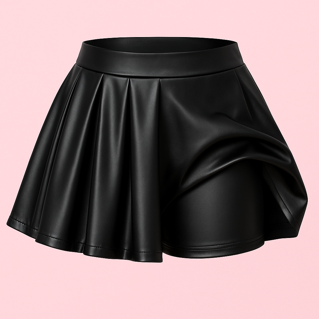 Falda Mini “Leather Doll” con Pantalón Corto Interior – Edición Sexy/Urbana