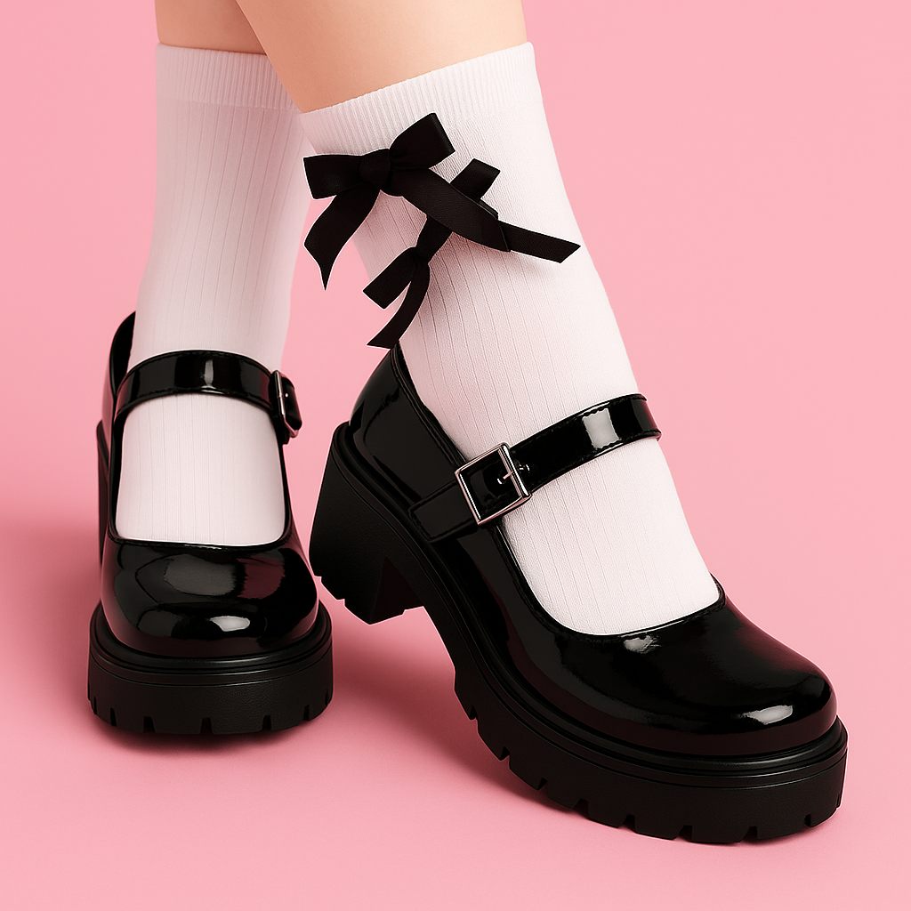 Zapatos negros de charol con hebilla