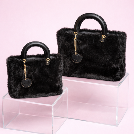 Bolso de pelito “Luxury” con detalle dorado (Tallas M y L)