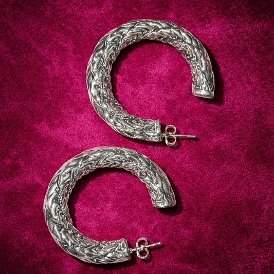 Aros “Trenza Fina” (Acero Inoxidable)