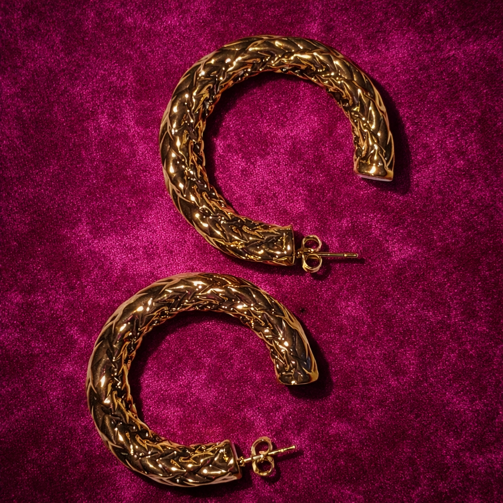 Aros “Trenza Fina” (Acero Inoxidable)