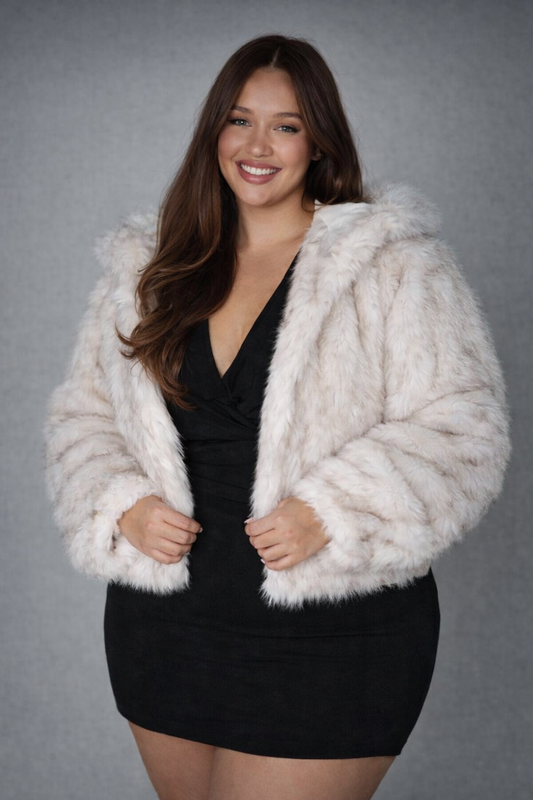 Chaqueta de Pelo Oversize con Capucha