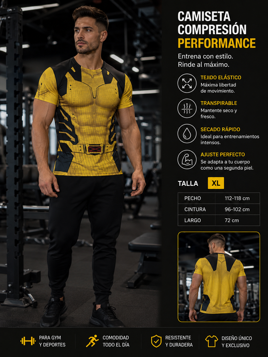 Camiseta Compresión “Titan Mode” ⚡🖤💛