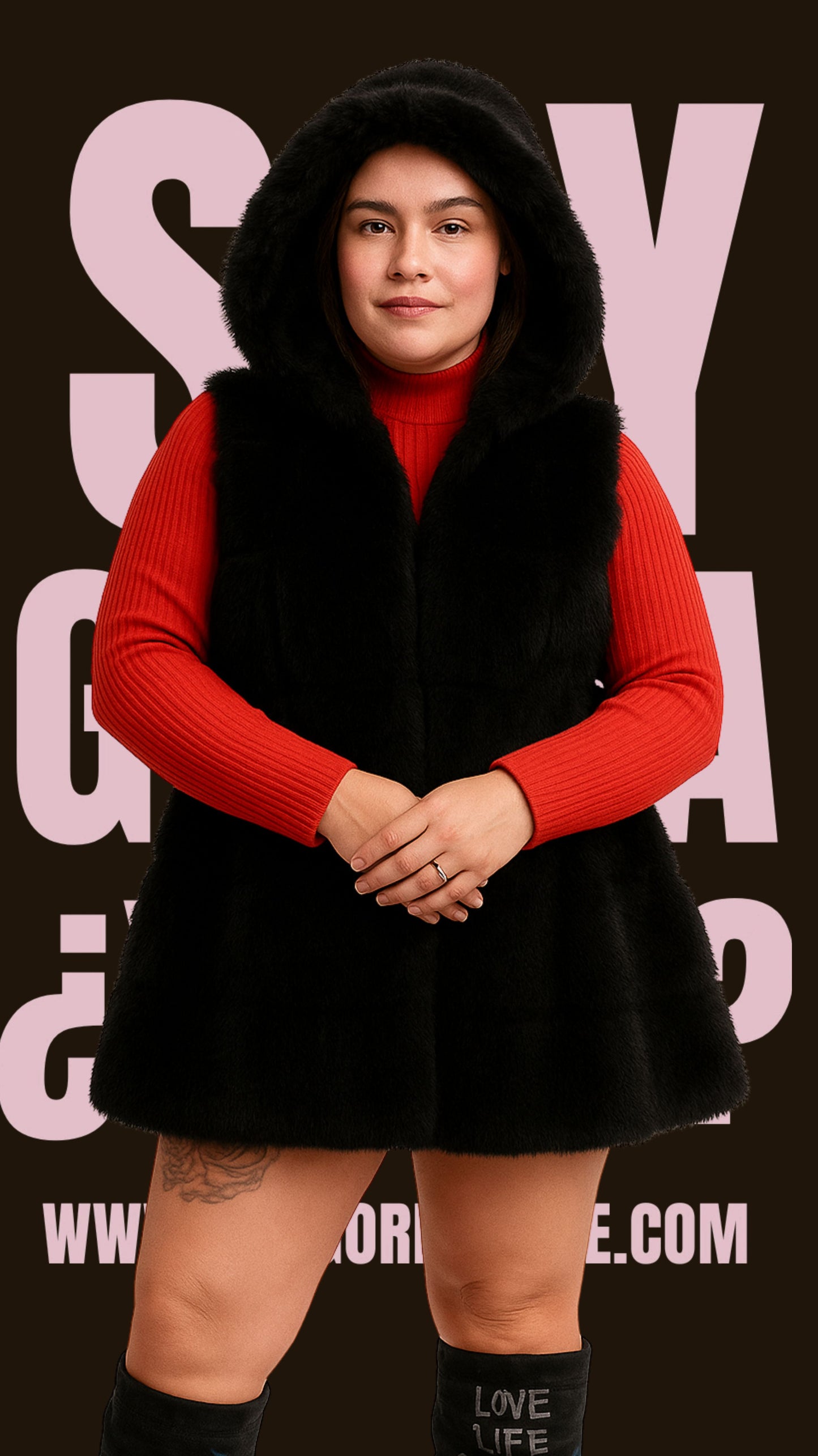 Chaleco de Pelito con Capucha “Diva Winter”