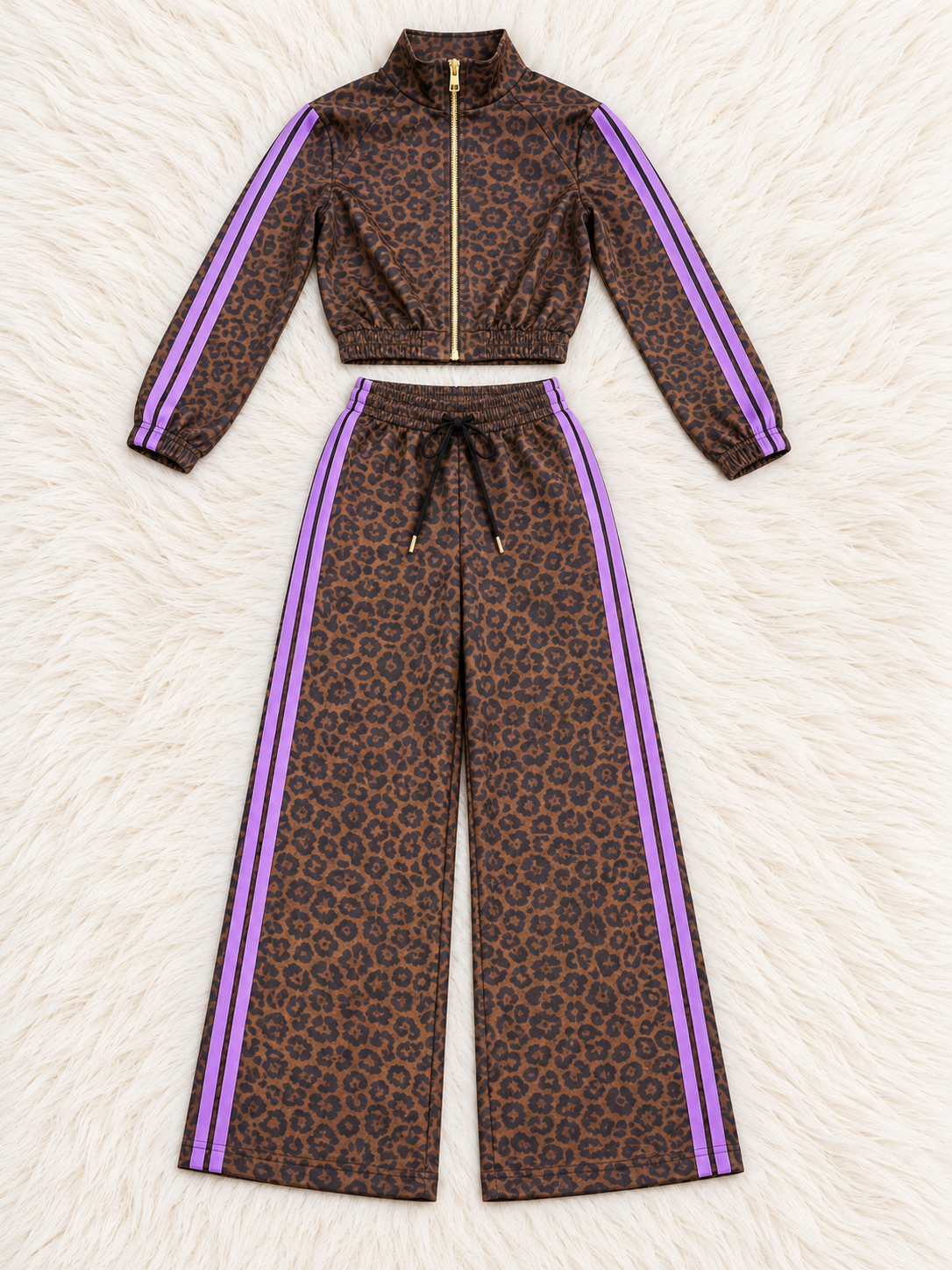 Conjunto chándal leopardo Soy Gorda Y Qué rayas Violeta
