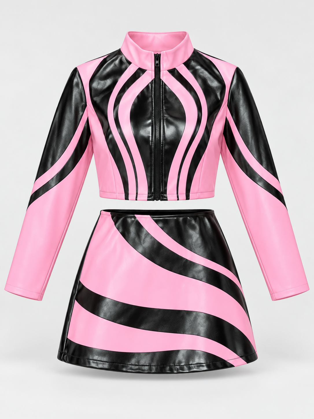 Conjunto rosa y negro, vista frontal