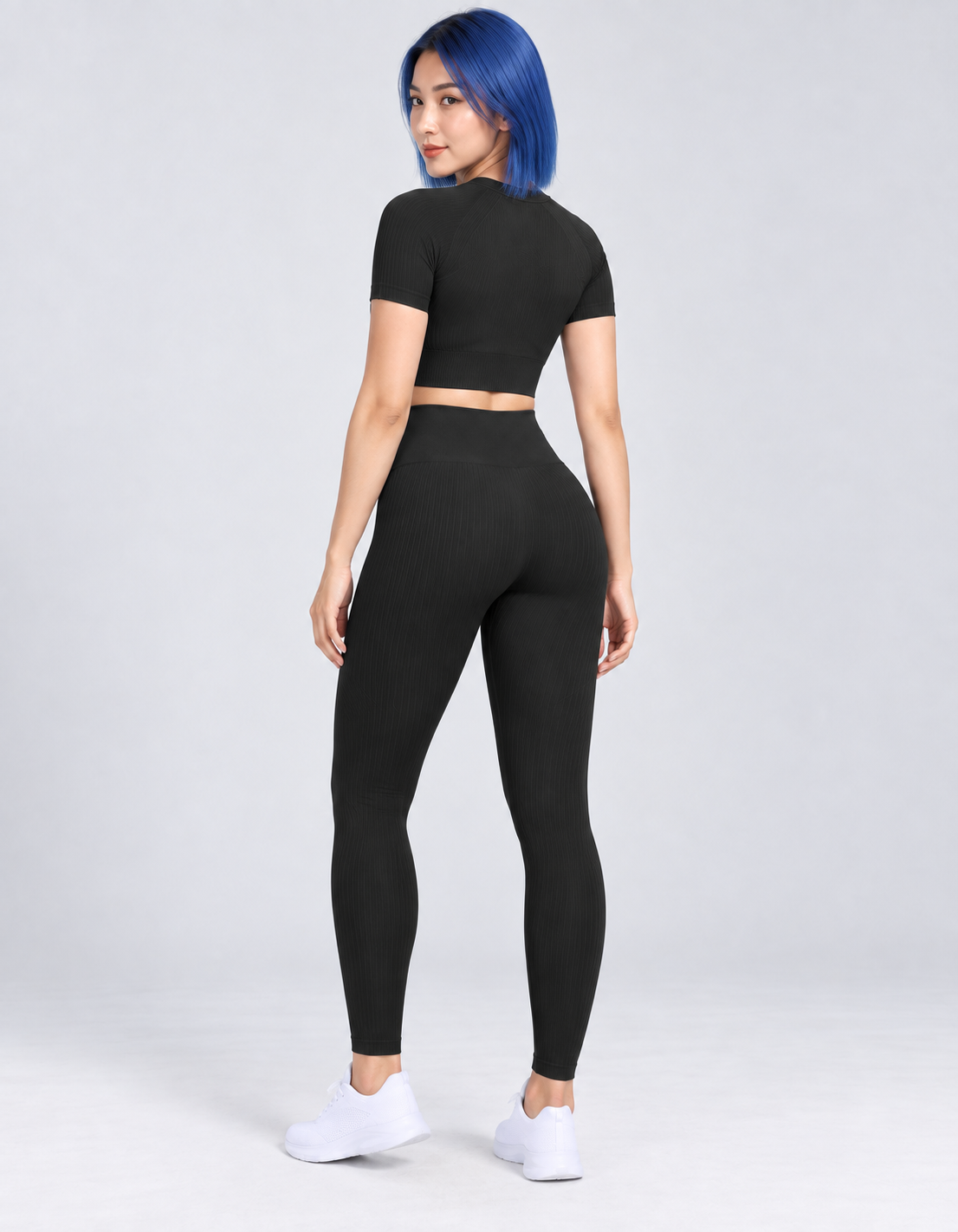 Conjunto Seamless Sculpt negro SoyGymbro - vista trasera