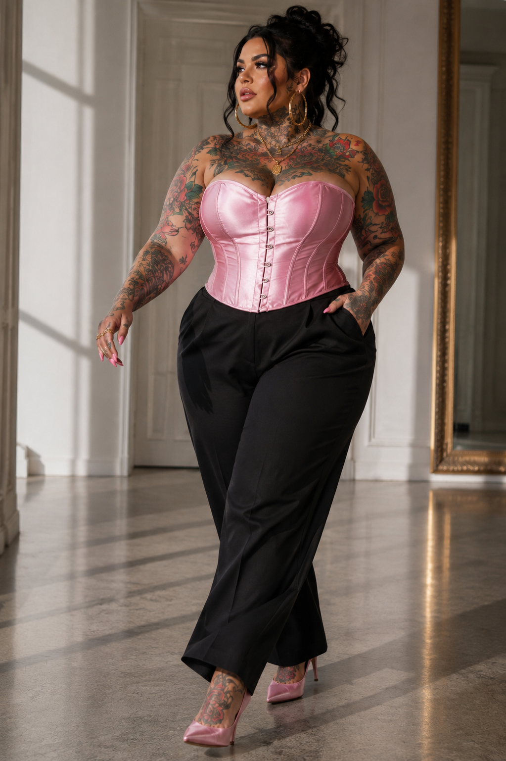 Corset Rosa Satinado