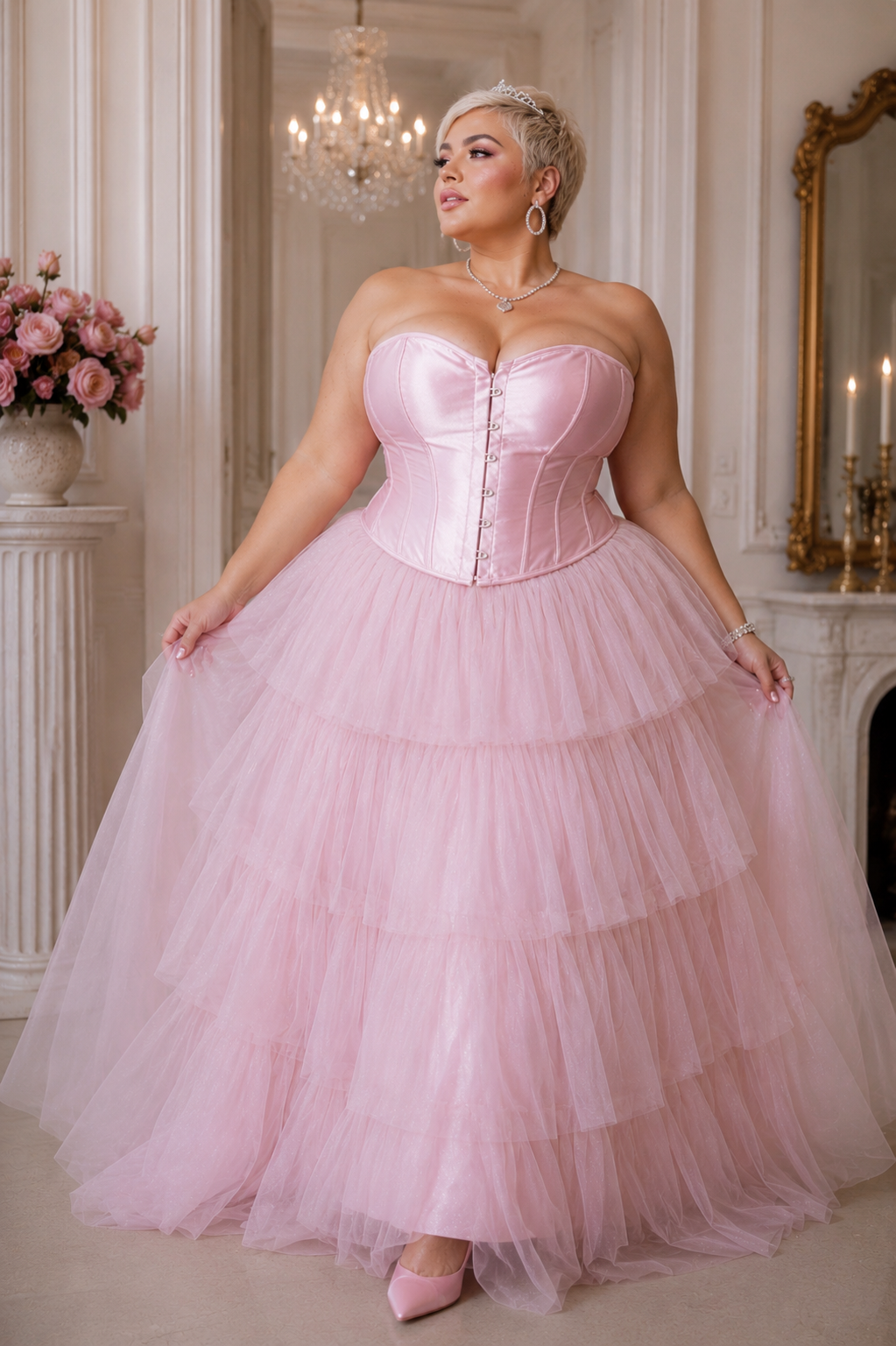 Corset Rosa Satinado