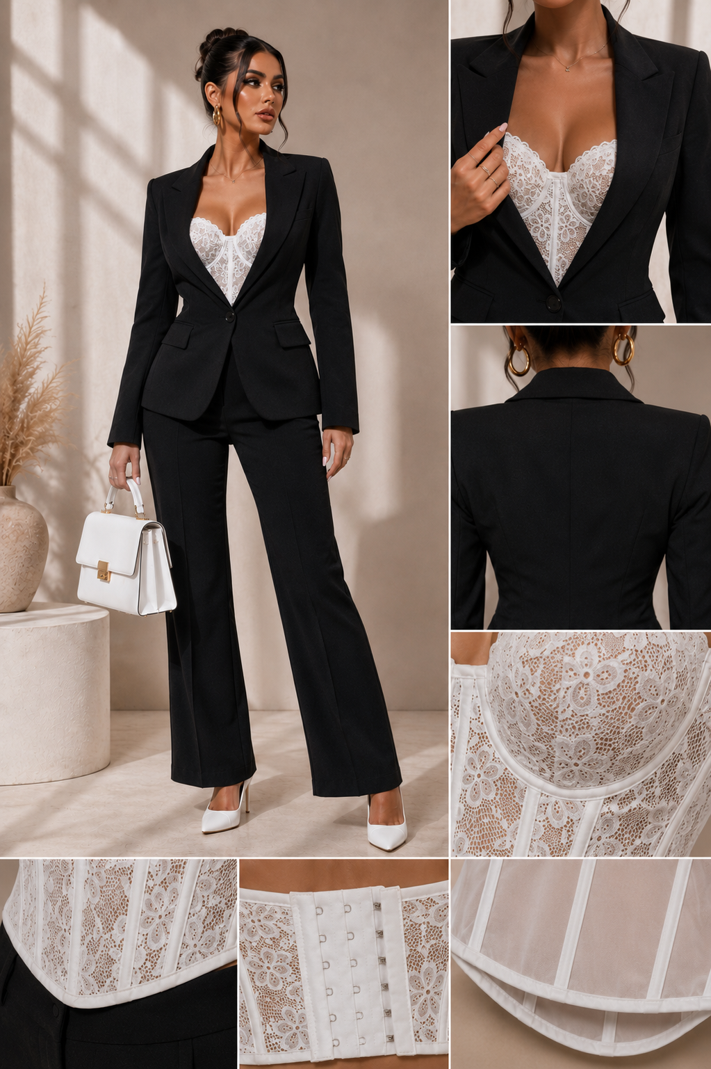 Corsé de Encaje Blanco Elegance