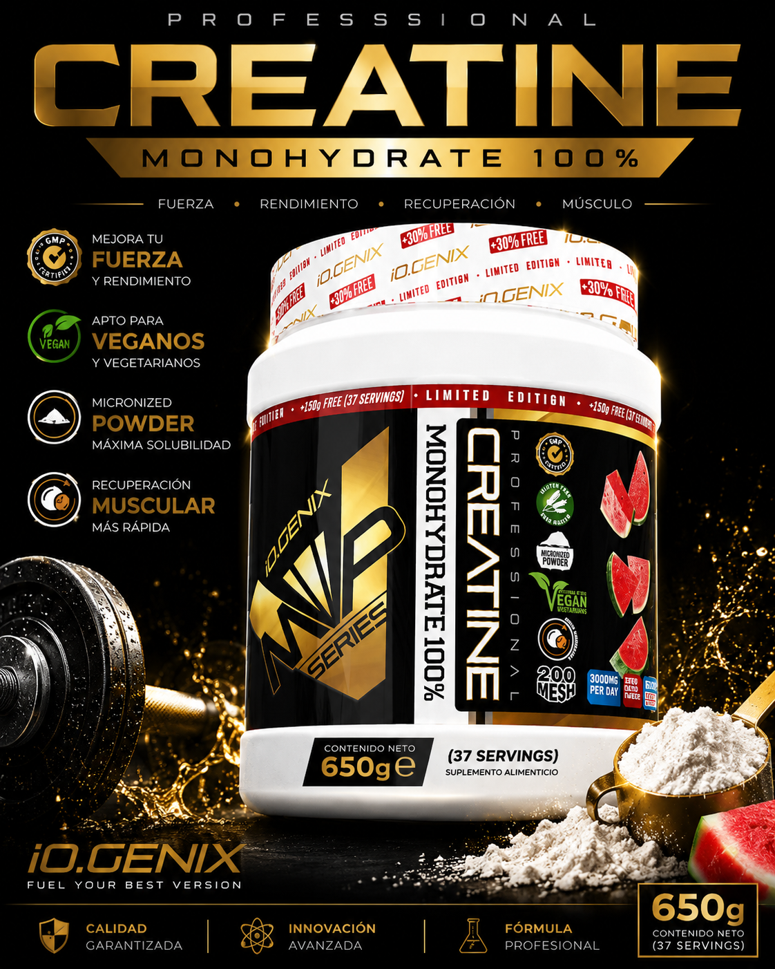 CREATINE MICRONIZED 650G LIMITED EDITION