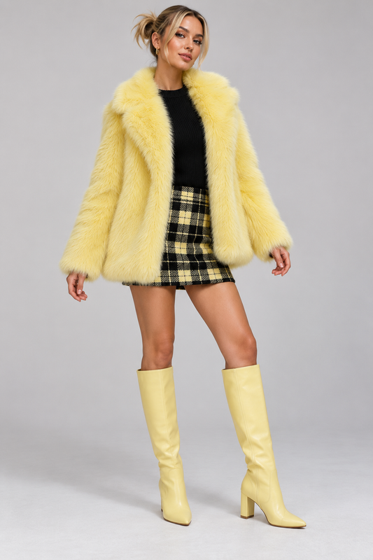 Abrigo amarillo claro talla S, vista frontal