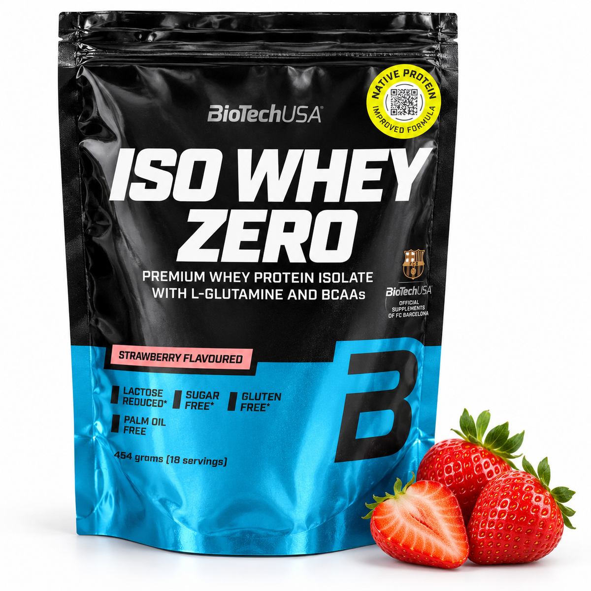 ISO Whey Zero BioTechUSA Fresa (Strawberry) 454 g