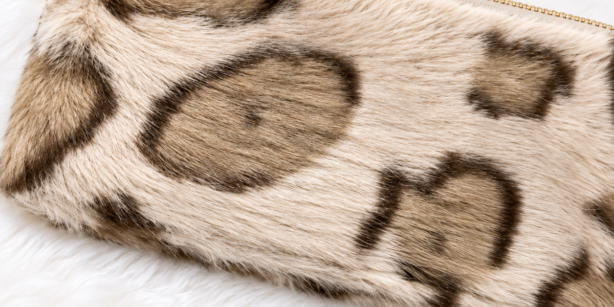 Monedero Écru Chic — Textura de pelito crema y topo