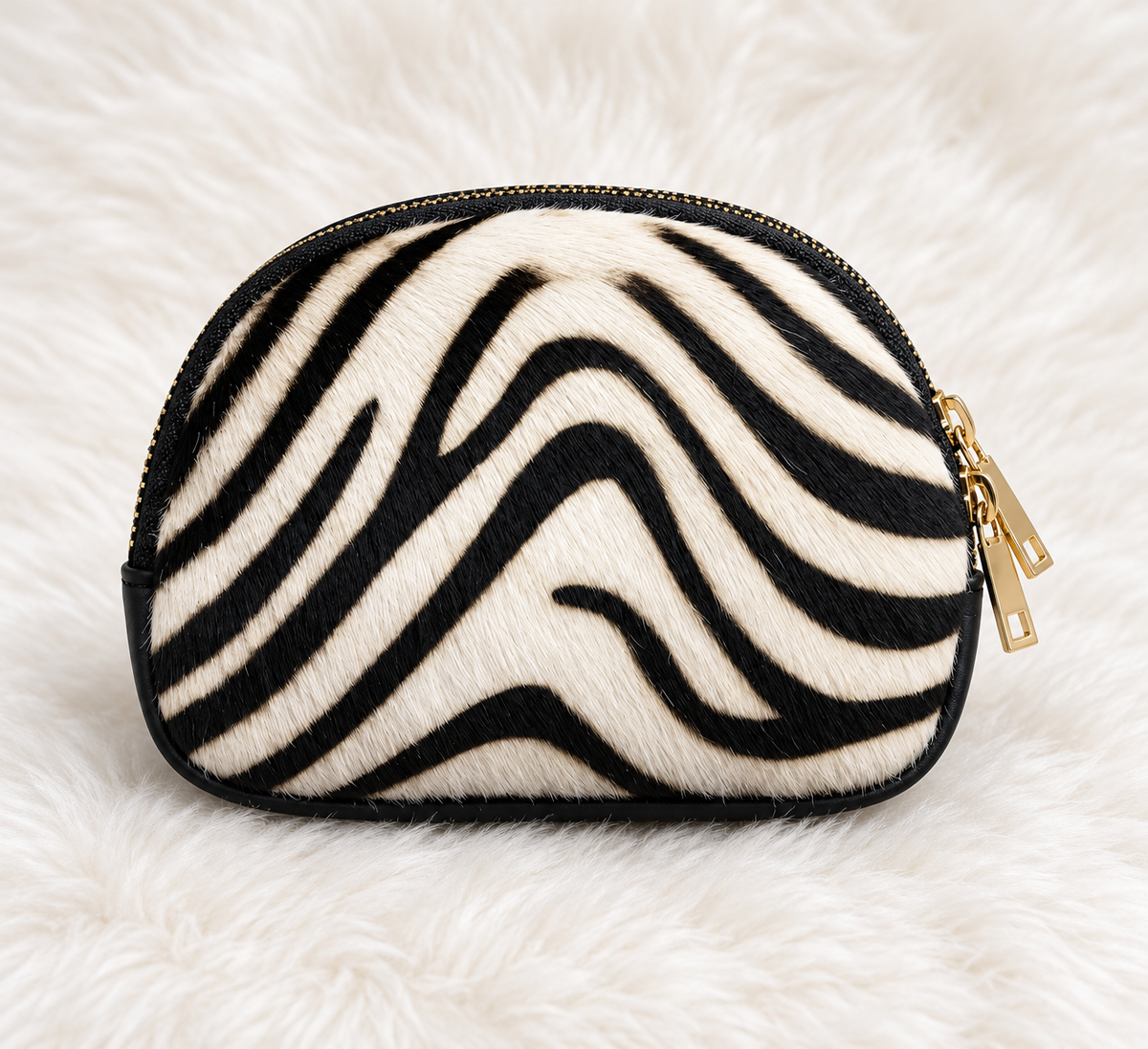 Monedero Zebra Chic — frontal de pelito sintético