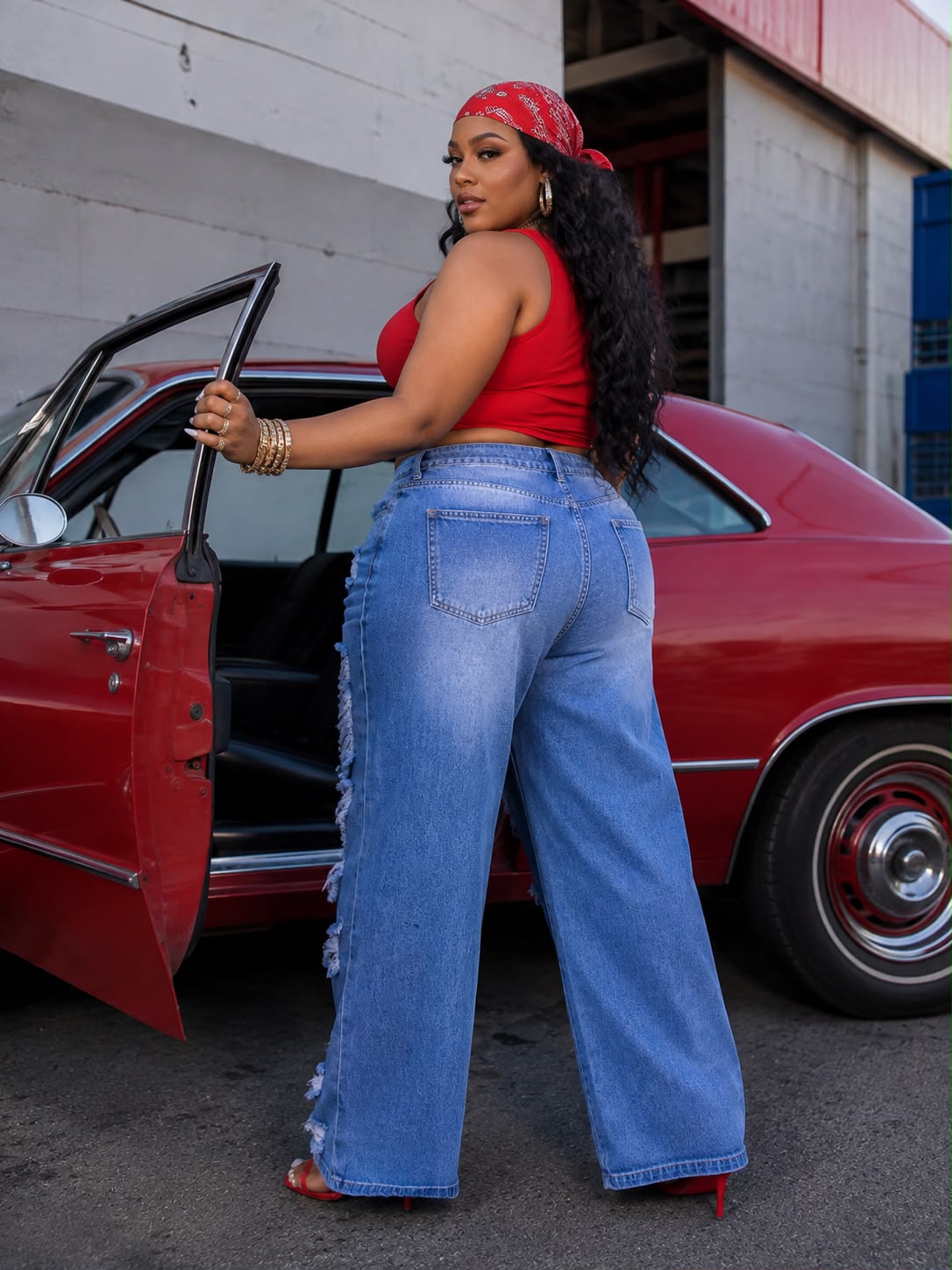Vaquero Wide Leg Destroyed Curvy 💙