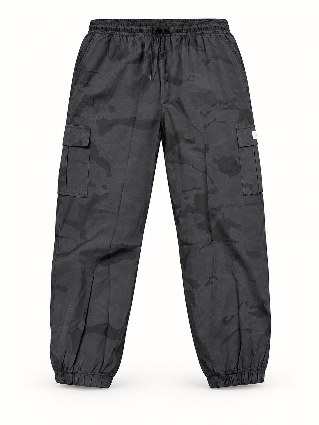 Pantalón cargo negro de camuflaje discreto, talla 3XL