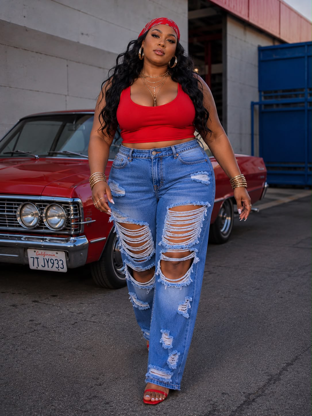 Vaquero Wide Leg Destroyed Curvy 💙