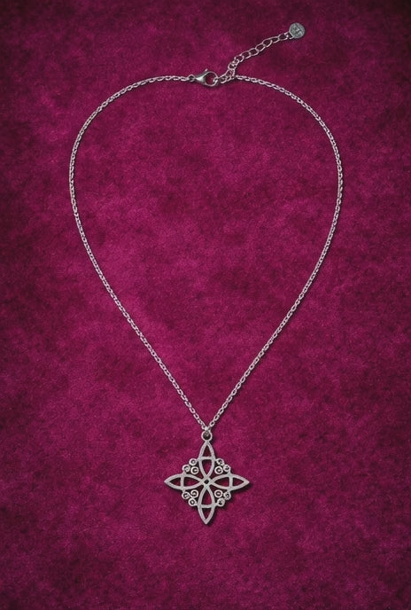 Collar “Nudo de Bruja” Barroco (Acero Inoxidable) – Plata | 40 cm