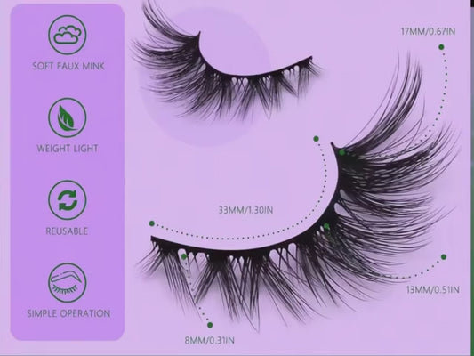 Pestañas Postizas de Ojo de Gato – 5 Pares 8D