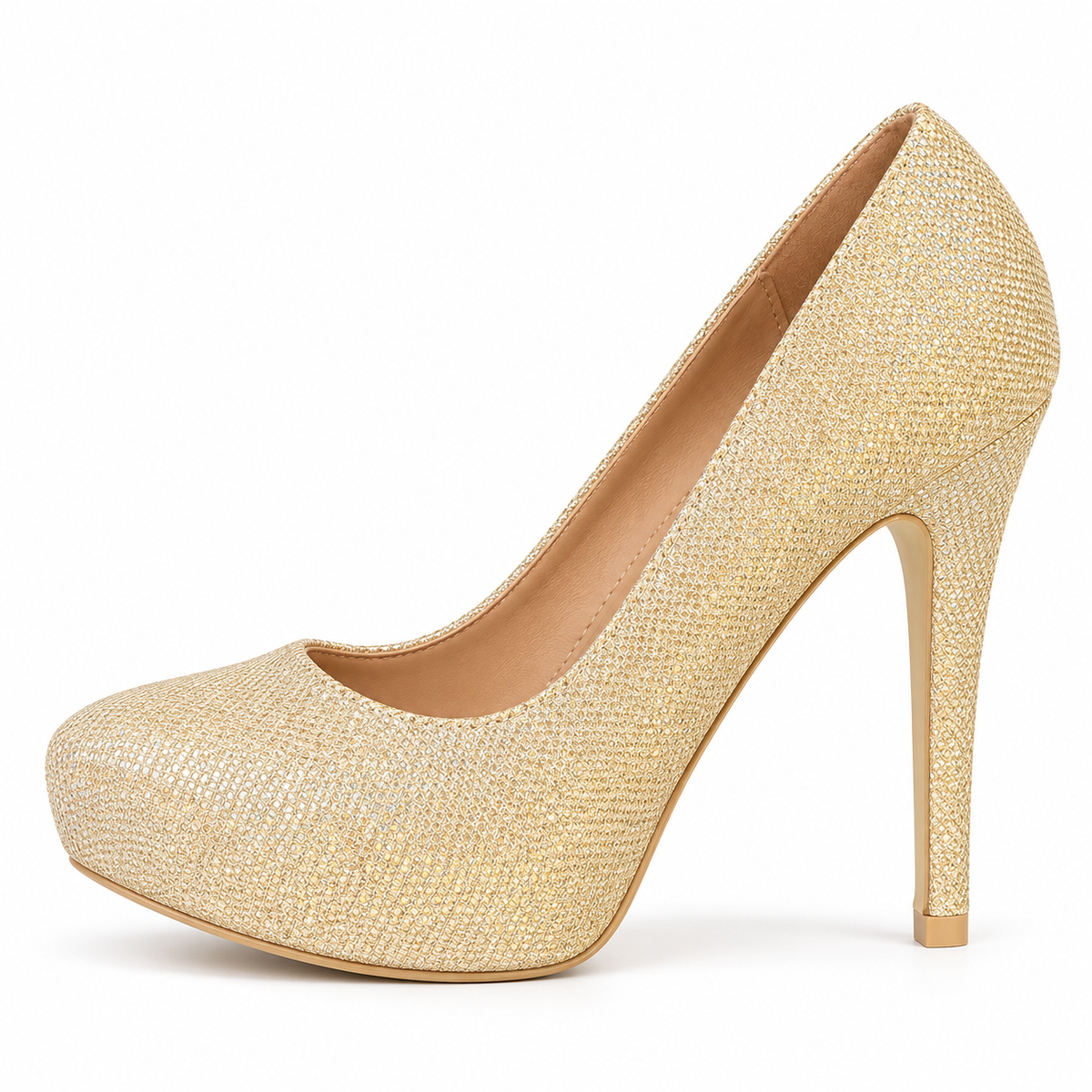 Zapato dorado de perfil